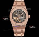 1:1 GR Factory Audemars Piguet Royal Oak Double Balance Wheel Openworked Rose Gold Watch